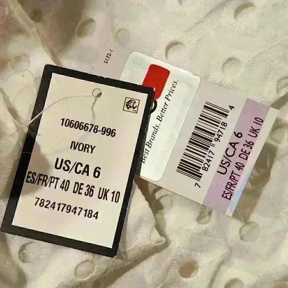 Nine West Ivory Eyelet Notch Blazer One button Sz 6 US - Picture 9 of 14